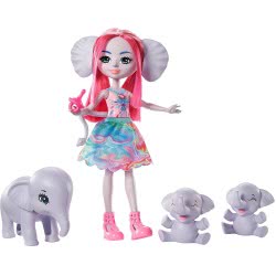 Mattel Enchantimals Esmeralda Elephant 15.2-Cm With 3 Elephant Animal Friends Κούκλα Και Ζωάκια Φιλαράκια GJX43 / GTM30 88796191