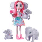 Mattel Enchantimals Esmeralda Elephant Doll 15.2-Cm With 3 Elephant Animal Friends GJX43 / GTM30 