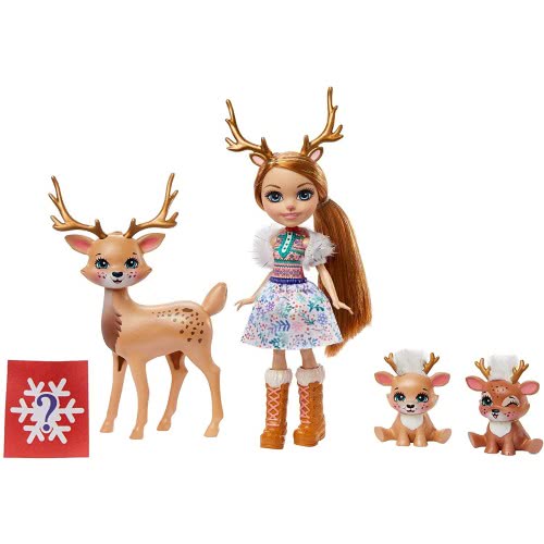 Mattel Enchantimals Rainey Reindeer Small Doll (6-In) With 3 Animal Κούκλα Και Ζωάκια Φιλαράκια GJX43 / GNP17 887961875256