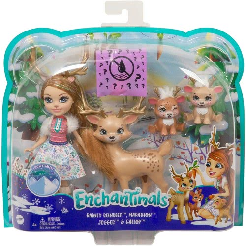 Mattel Enchantimals Rainey Reindeer Small Doll (6-In) With 3 Animal Κούκλα Και Ζωάκια Φιλαράκια GJX43 / GNP17 887961875256