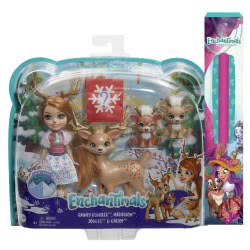 Mattel Λαμπάδα Enchantimals Rainey Reindeer Small Doll (6-In) With 3 Animal Κούκλα Και Ζωάκια Φιλαράκια GJX43 / GNP17 