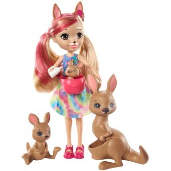 Mattel Enchantimals Kamilla Kangaroo Doll (6-In/15.2-Cm) With 3 Animal Figures And 1 Bottle Accessory GJX43 / GTM31 887961917857
