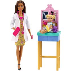Mattel Barbie Σετ Επαγγέλματα Με Παιδάκια Και Ζωάκια - Κούκλα Παιδίατρος DHB63 / GTN52 887961918632