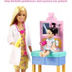 Mattel Barbie Σετ Επαγγέλματα Με Παιδάκια Και Ζωάκια - Κούκλα Παιδίατρος Ξανθιά DHB63 / GTN51 887961918625