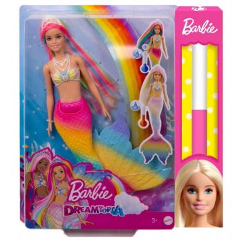 Mattel Λαμπάδα Barbie Γοργόνα Μεταμόρφωση Ουράνιο Τόξο GTF89 