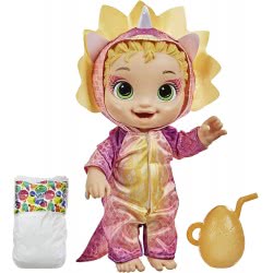Hasbro Baby Alive Dino Cuties Doll, Triceratops, Doll Accessories, Drinks, Wets, Triceratops Dinosaur F0933 5010993786831