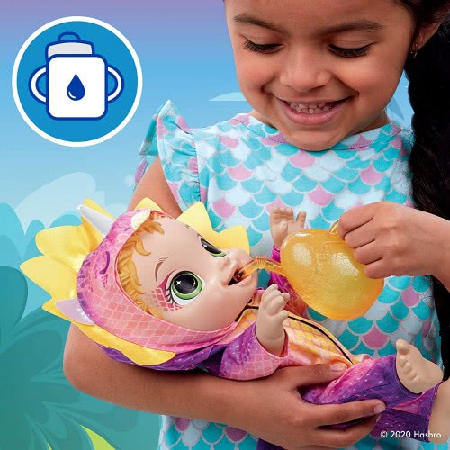 Hasbro Baby Alive Dino Cuties Doll, Triceratops, Doll Accessories, Drinks, Wets, Triceratops Dinosaur F0933 5010993786831