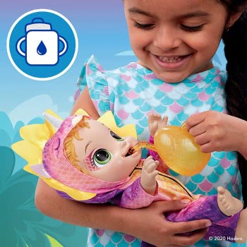 Hasbro Baby Alive Dino Cuties Doll, Triceratops, Doll Accessories, Drinks, Wets, Triceratops Dinosaur F0933 5010993786831