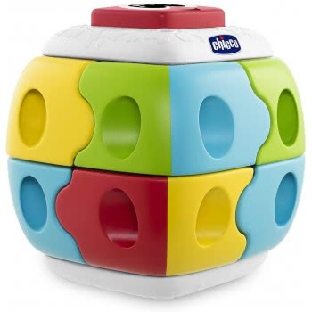 Chicco Παιδικός Κύβος Του Ρούμπικ 2 Σε 1 Q-Bricks, Πολύχρωμος Y02-10061-00 8058664119530