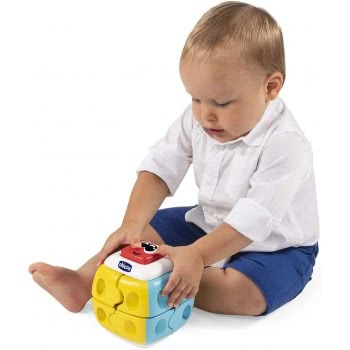Chicco Παιδικός Κύβος Του Ρούμπικ 2 Σε 1 Q-Bricks, Πολύχρωμος Y02-10061-00 8058664119530