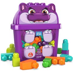 MEGA First Builders Silly Hippo Κουβαδάκι Με Τουβλάκια Ιπποπόταμος (25 Κομμάτια) GRV21 887961911725