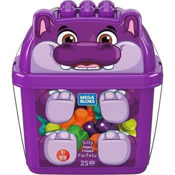 MEGA First Builders Silly Hippo Κουβαδάκι Με Τουβλάκια Ιπποπόταμος (25 Κομμάτια) GRV21 887961911725