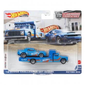 Mattel 18 Dodge Challenger SRT Demon W Retro Rig 2021 Hot Wheels Car Culture Team Transport FLF56 / GRK51 887961906271