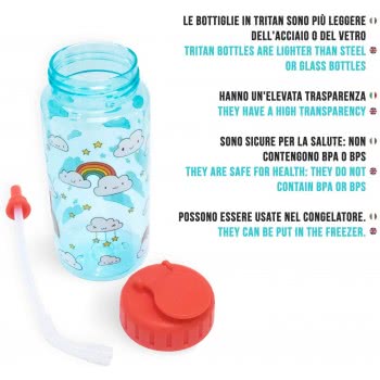 iDrink Bottle Tritan 400 Ml Infant Drawings Bottle With Straw ID2109 / ID2102 8052877047307