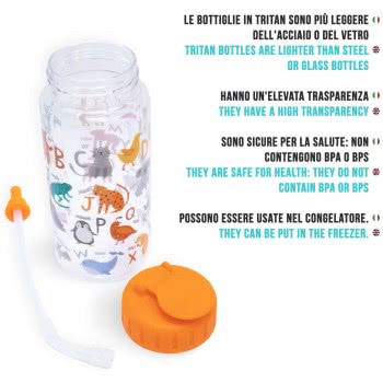 iDrink Bottle Tritan 400 Ml Infant Drawings Bottle With Straw ID2109 / ID2101 8052877047291