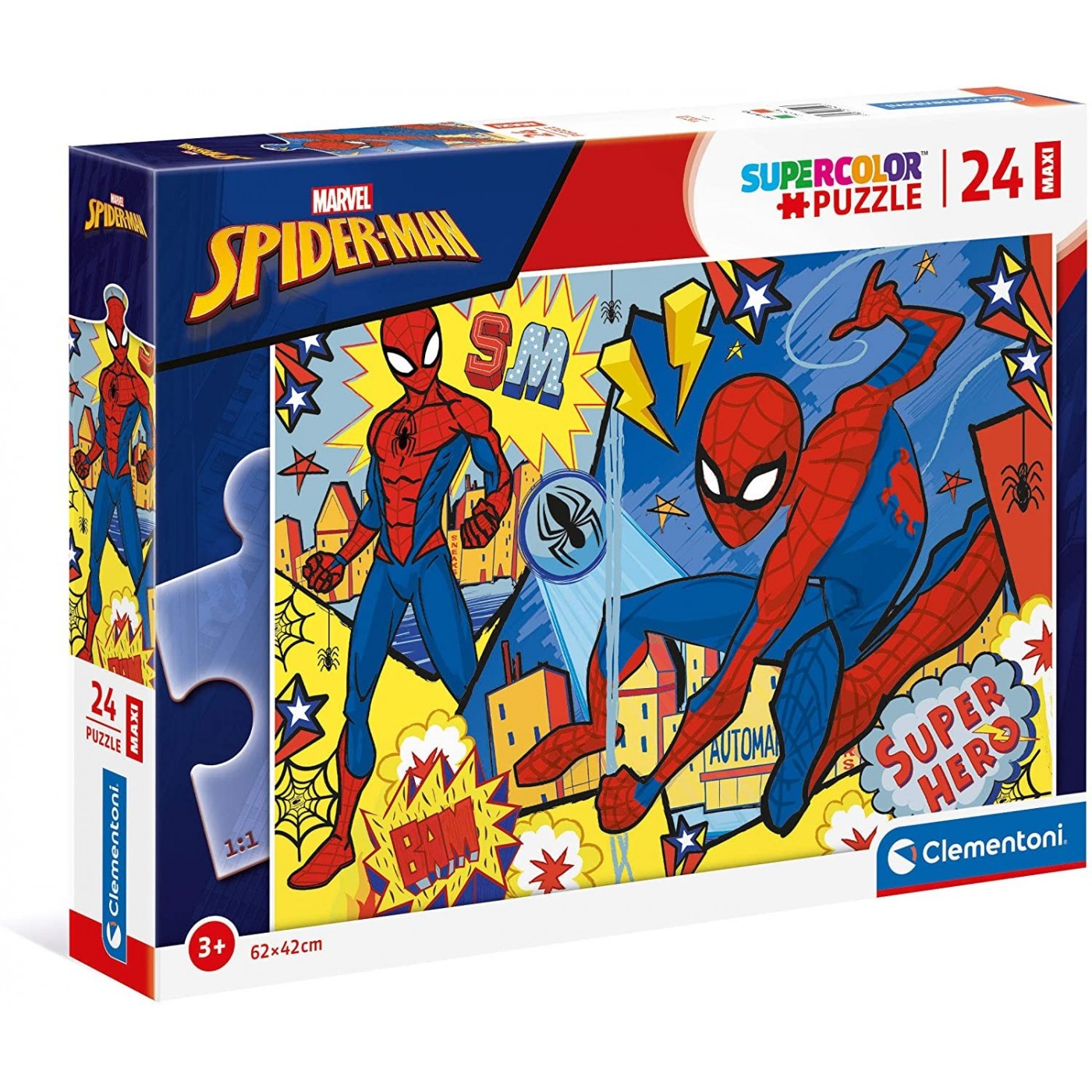 Clementoni Spider-Man Supercolor Maxi Puzzle For Children 24 Pieces ...