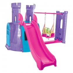 Pilsan Castle With Slide And Swing Set Purple 07 961 PURPLE 8693461017469