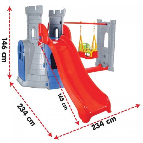Pilsan Castle With Slide And Swing Set Purple 07 961 PURPLE 8693461017469