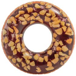 INTEX Inflatable Swim Donut Ring Tube Float - Nutty Chocolate, 39 Inch 56262 6941057407500