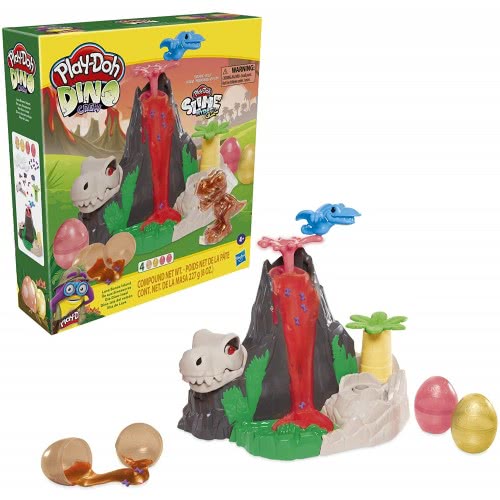 Hasbro Play-Doh Slime Dino Crew Lava Bones Island Volcano Playset For Children 4 Years And Up, Non-Toxic F1500 5010993884803