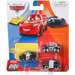 Mattel Pixar Cars Mini Racers 3 Pack Apb, Sheriff And Officer Lightning Mcqueen GKG01 / GKG60 887961826449