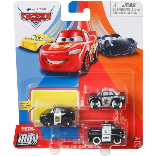 Mattel Pixar Cars Mini Racers 3 Pack Apb, Sheriff And Officer Lightning Mcqueen Σετ Των 3 GKG01 / GKG60 887961826449