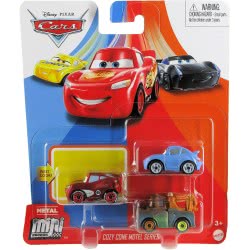 Mattel Cars Mini Racers Cozy Cone Motel Series 3-Pack Radiator Springs Lightning Mcqueen, Sally, Mater GKG01 / GKG65 88796182647
