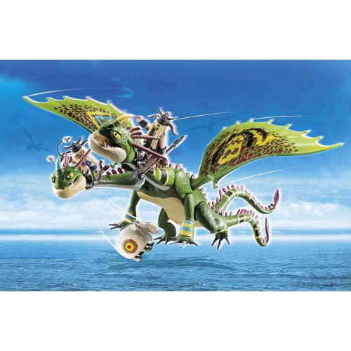 Playmobil Dreamworks Dragon Racing: Πέτρος Και Πέτρα Με Δικέφαλο Δράκο Ρέψιμο Και Αναγούλα 70730 4008789707307