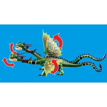 Playmobil Dreamworks Dragon Racing: Πέτρος Και Πέτρα Με Δικέφαλο Δράκο Ρέψιμο Και Αναγούλα 70730 4008789707307