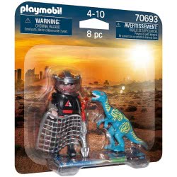 Playmobil Duo Pack Βελοσιράπτορας Και Κυνηγός Δεινοσαύρων 70693 4008789706935