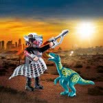 Playmobil Duo Pack Βελοσιράπτορας Και Κυνηγός Δεινοσαύρων 70693 4008789706935