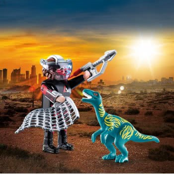 Playmobil Duo Pack Velociraptor And Hunter, Aged 4 Years 70693 4008789706935