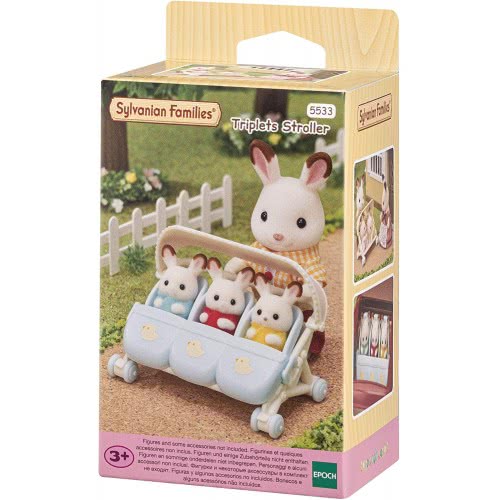 Epoch Sylvanian Families Triplets Stroller - Dollhouse Playsets 5533 5054131055335