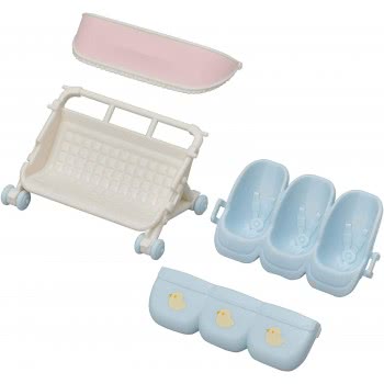 Epoch Sylvanian Families: Triplets Καροτσάκι Τριδύμων 5533 5054131055335