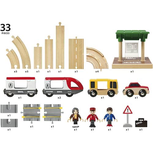 Brio World World Rail And Road Travel Train Set For Kids Age 3 Years And Up, Compatible With All  Train Sets 33209 7312350332094