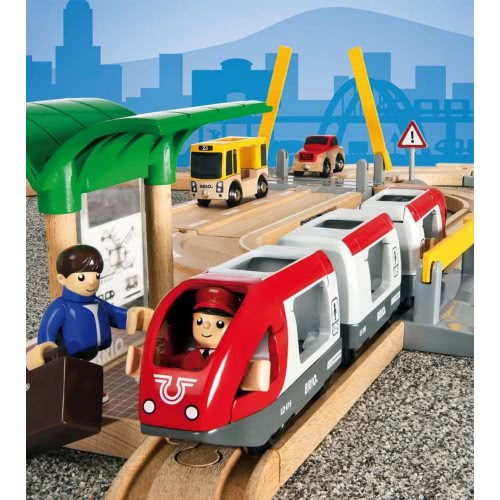 Brio World World Rail And Road Travel Train Set For Kids Age 3 Years And Up, Compatible With All  Train Sets 33209 7312350332094