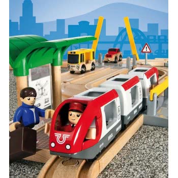 Brio World World Rail And Road Travel Train Set For Kids Age 3 Years And Up, Compatible With All  Train Sets 33209 7312350332094