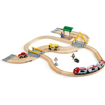 Brio World World Rail And Road Travel Train Set For Kids Age 3 Years And Up, Compatible With All  Train Sets 33209 7312350332094