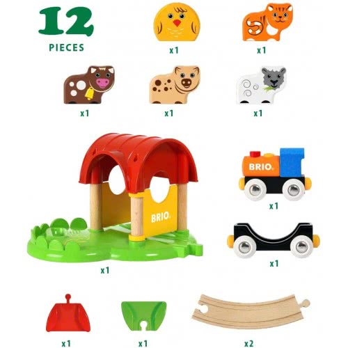 Brio World My First Railway Farm Train Set Toddler Toy For Kids 18 Months And Up Compatible With All  Train Sets 33826 731235033