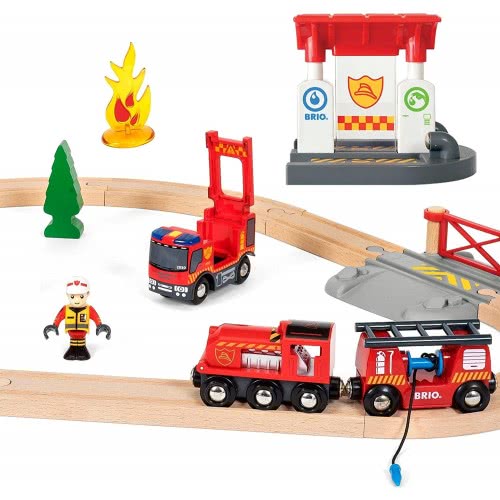 Brio World World Fire And Rescue Fire Fighter Set For Kids Age 3 Years And Up, Compatible With All  Train Sets 33815 73123503381
