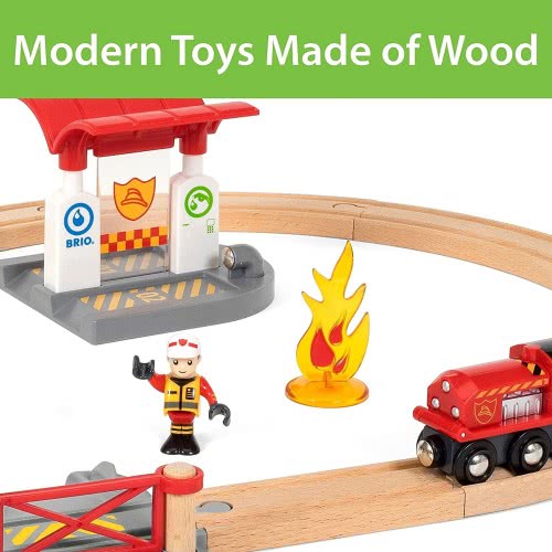 Brio World World Fire And Rescue Fire Fighter Set For Kids Age 3 Years And Up, Compatible With All  Train Sets 33815 73123503381
