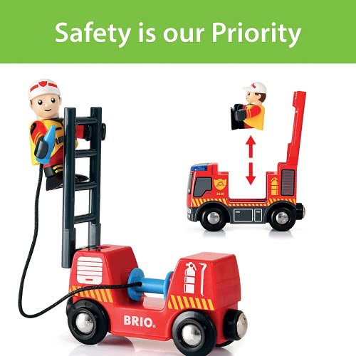 Brio World World Fire And Rescue Fire Fighter Set For Kids Age 3 Years And Up, Compatible With All  Train Sets 33815 73123503381