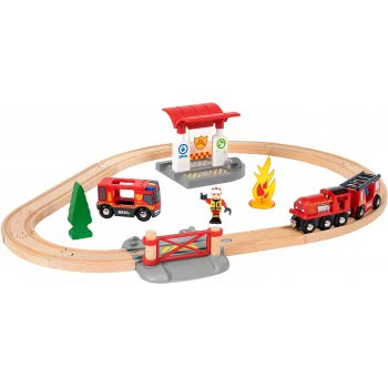 Brio World World Fire And Rescue Fire Fighter Set For Kids Age 3 Years And Up, Compatible With All  Train Sets 33815 73123503381