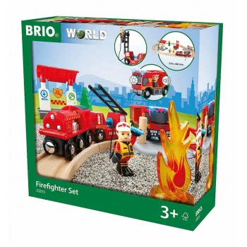 Brio World World Fire And Rescue Fire Fighter Set For Kids Age 3 Years And Up, Compatible With All  Train Sets 33815 73123503381