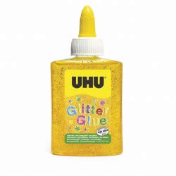 UHU Glitter Glue Yellow Bottle 90Gr 49971 4026700499704
