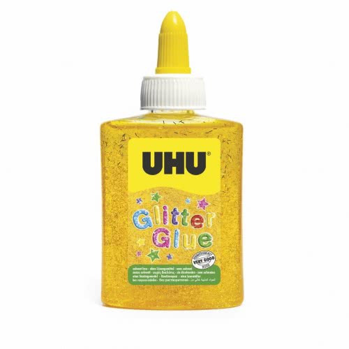 UHU Glitter Glue Yellow Bottle 90Gr 88Ml - Κίτρινο 49971 4026700499704