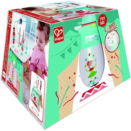 Hape Light-Up Circus Activity Cube - Multi-Sided Wooden Activity Toy E1813 6943478029729