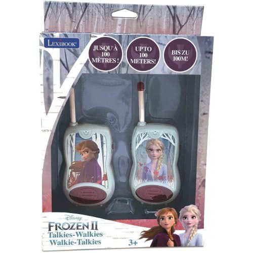 Lexibook Disney Frozen 2 Elsa Anna Walkie-Talkies, Communication Game For Children, Belt Clip For Transport, Battery, Blue 25.TW