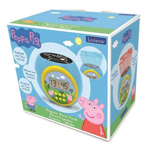 Lexibook Peppa Pig Projector Ξυπνητήρι Με Νυχτερινό Φως Με Χρονοδιακόπτη, Οθόνη Lcd 25.RL977PP 3380743083841