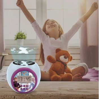 Lexibook Disney Frozen Projector With Snooze Alarm Function, Night Light With Timer, Lcd Screen, Battery Operated 25.RL977FZ 338